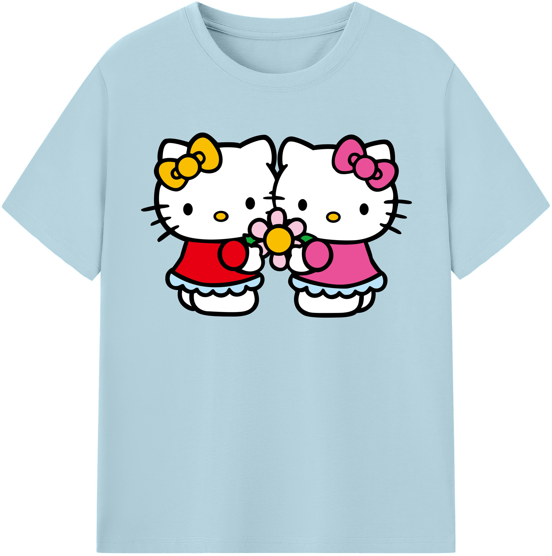 （画像用） Hello Kitty ハローキティ 綿100％半袖Tシャツ（フロントプリント）